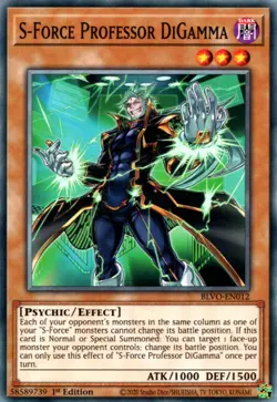Yugioh! S-Force Professor DiGamma - BLVO-EN012 - Common - 1st Edition Near Mint, - Image 1