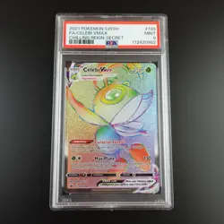 PSA 9 Celebi Vmax 199/198 Chilling Reign Rainbow Rare Holo Pokemon Card - Image 1