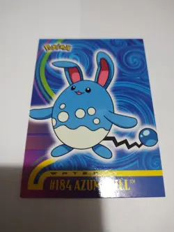 AZUMARILL #184 - BLUE LOGO - NON-HOLO - JOHTO TOPPS POKEMON CARD - NM 2001 - Image 1