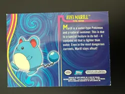 #183 MARILL BLUE Logo Pokemon Topps TV Animation Edition Card 2001 LP - Image 2