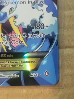 Aqua Team Kyogre EX Full Art Holo Rare Double Crisis 6/34 Pokemon Chase Card TCG - Image 4