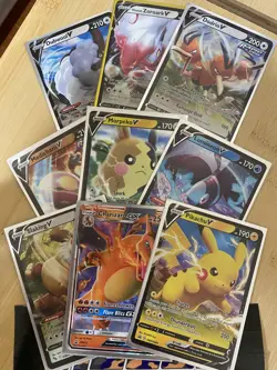 Pokemon Card Lot NM (9 Cards) Pikachu V Charizard and more - Image 1