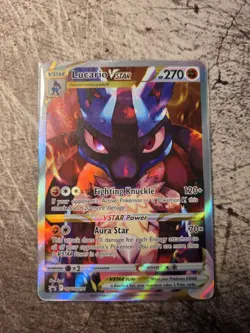 Pokemon TCG Lucario VSTAR Black Star Promo SWSH291 Holo Card NM/Mint Condition - Image 1