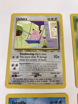 Pokemon Lot Of 4 Neo Genesis Cards NM, Clefairy, Chikorita, Totodile, Cyndaquil - Image 2
