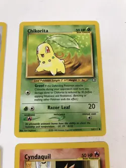 Pokemon Lot Of 4 Neo Genesis Cards NM, Clefairy, Chikorita, Totodile, Cyndaquil - Image 3