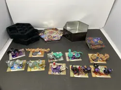 Bakugan Battle Brawlers Lot of 18+, 46 metal & 30 cards, Tin Collector’s Case - Image 1