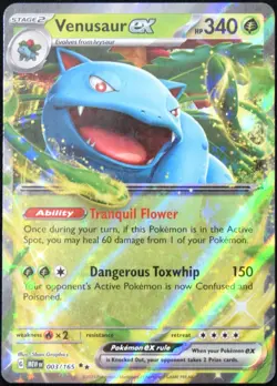 Pokemon TCG Venusaur ex 003/165 2023 Scarlet & Violet 151 Double Rare Card - NM - Image 1