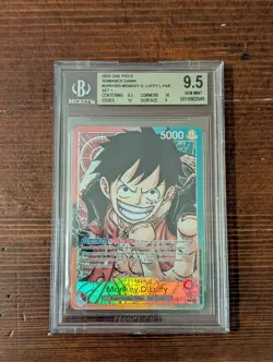 One Piece Card Game Op01-003 Alt Art Monkey D Luffy Pre Errata Bgs 9.5. - Image 1