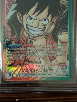 One Piece Card Game Op01-003 Alt Art Monkey D Luffy Pre Errata Bgs 9.5. - Image 3