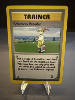 Pokemon TCG Breeder 105/130 Base Set 2 Regular Card LP Condition - Image 1