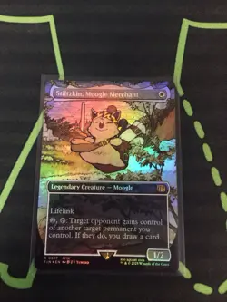 MTG Magic The Gathering Stiltzkin, Moogle Foil FIN Rare Borderless Final Fantasy - Image 1