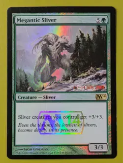 FOIL PROMO Megantic Sliver x1 Magic 2014 M14 Prerelease Promo 1x MTG - Image 1