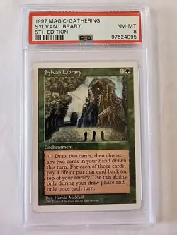 Magic The Gathering: MTG 1997 5th Edition Sylvan Library PSA 8 - Image 1