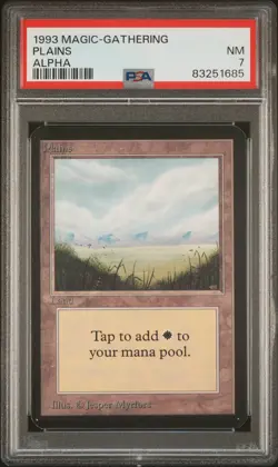 Plains - Alpha - MTG - Near Mint - PSA 7. - Image 1
