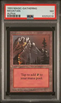 Mountain - Alpha - MTG - Near Mint - PSA 7. More MTG in Store - Image 1