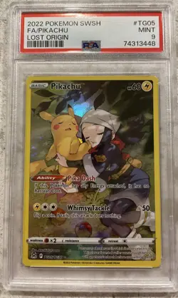2022 Pokemon SWSH FA/ Pikachu Lost Origin TG05 Mint 9 - Image 1