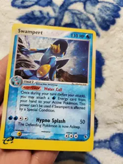 MICRO CREASED Swampert 13/109 SWIRL EX Ruby & Sapphire E-Reader Holo Pokemon - Image 2