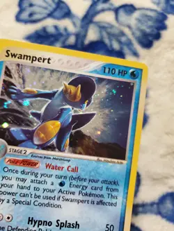 MICRO CREASED Swampert 13/109 SWIRL EX Ruby & Sapphire E-Reader Holo Pokemon - Image 5
