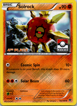 Pokemon TCG: SOLROCK 4th Place OP League Promo Reverse Holo Stamped 64/146 NM - Image 1