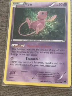 Pokemon TCG Mew 29/124 Holo XY: Fates Collide 2016 - Image 1