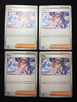 4x Pokemon TCG Tulip 181/182 - Scarlet & Violet Paradox Rift PAR Playset Trainer - Image 1