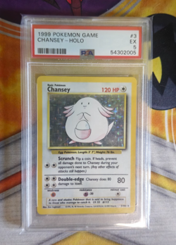 PSA 5 POKEMON CHANSEY #3 3/102 Holo Rare Pokemon TCG Base Set 1999 - Image 1