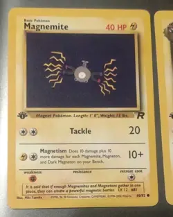NM+ Pokemon TCG 1st Edition Magnemite & Dark Magneton Team Rocket Non-Holo - Image 2