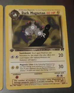NM+ Pokemon TCG 1st Edition Magnemite & Dark Magneton Team Rocket Non-Holo - Image 3