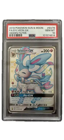 2019 Pokemon Sun & Moon Hidden Fates SV76 FA/SYLVEON GX PSA 10 - Image 1