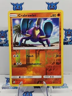 Pokemon Crabrawler Sun & Moon 72/149 Reverse Holo NM - Image 1