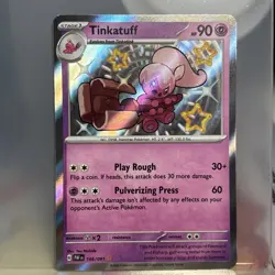 Tinkatuff 166/091 Paldean Fates Shiny Rare Pokemon TCG - Image 1