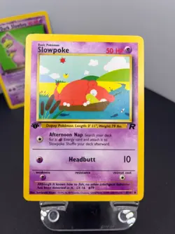 NM/M - Slowpoke + Dark Slowbro Pokemon TCG 2000 Team Rocket 1st Edition Rare - Image 3