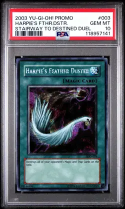 2004 Yu-Gi-Oh! Harpie's Feather Duster SDD-003 Secret Rare PSA 10 GEM MINT - Image 1
