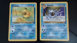 Psyduck 53/62 & Golduck 35/62 - Fossil Set - 2 Card Vintage Pokemon Lot - Played - Image 1