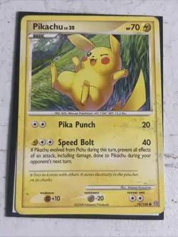 Pikachu 70/100 Stormfront Non Holo Pokemon TCG Card Damaged Hp - Image 1