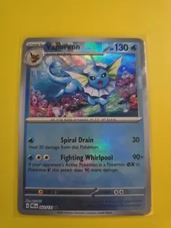 Vaporeon Pokeball | 022/131 Holo Textured Card Rare | Prismatic Evolutions NM/M - Image 1