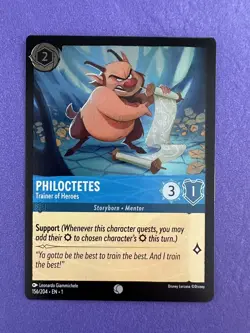 Lorcana Philoctetes Trainer Of Heroes Pre-ERRATA FOIL 156/204 Card Chap 1 Error - Image 1