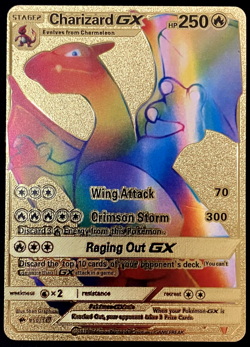Charizard Gx Gold Foil Textured Display Card - Image 1