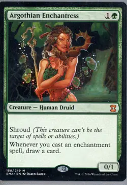 2016 Magic the Gathering Argothian Enchantress Creature Human Druid Lightly Play - Image 1
