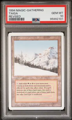 1994 Magic The Gathering Revised Taiga Revised PSA 10 - Image 1