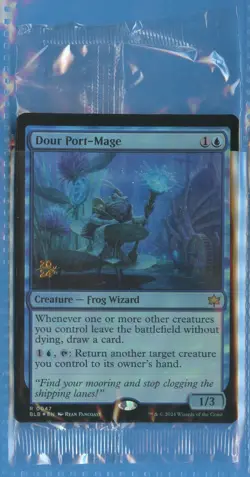 MTG: PreRelease Promo: Bloomburrow: Dour Port-Mage: FOIL: STILL SEALED - Image 1