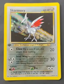 Skarmory #13/111, (SWIRL) 1st Edition Neo Genesis Holo Rare, Vintage Pokemon, NM - Image 1