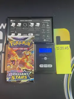 22.05g VERY HEAVY Brilliant Stars Pokemon Sealed Booster Pack New - Image 1