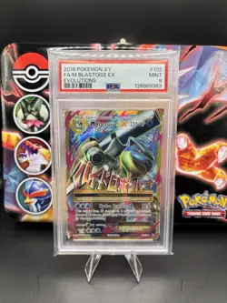 2016 Pokemon XY M Blastoise EX (Full Art) PSA 9 Mint Evolutions 102/108 - Image 1