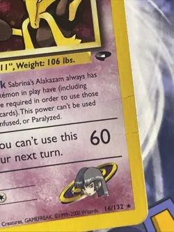 2000 SABRINA'S ALAKAZAM 16/132 GYM CHALLENGE HOLO RARE POKEMON TCG HP/DMG - Image 4