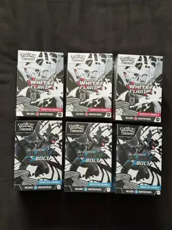 Pokemon TCG 6x Booster Bundle 3x White Flare 3x Black Bolt NEW See Photos/desc - Image 1