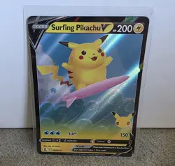 Pokemon TCG | Surfing Pikachu V Full Art Celebrations 25th Anniversary NM/M - Image 1