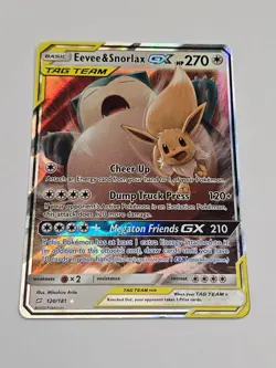 Pokemon Eevee & Snorlax GX 120/181 Sun and Moon Team Up Tag Team Edition - Image 1