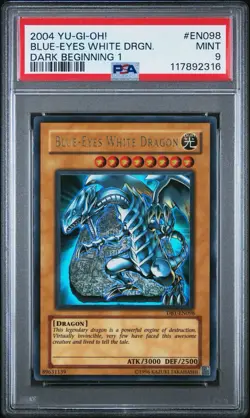 2004 Yu-Gi-Oh! Blue-Eyes White Dragon Dark Beginning 1 DB1 Ultra Rare PSA 9 - Image 1