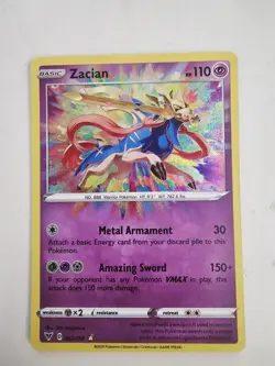 Zacian Holo Pokemon Card 082/185SWSH04 Vivid Voltage, Near Mint Condition - Image 1